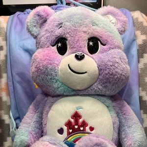 Cares A Lot Purple CareBear 40th Anniversary with String Backpack